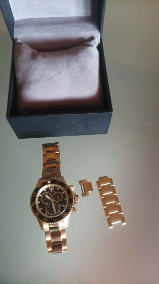 Reloj Lanscotter Cronógrafo Dorado Negro