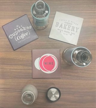 Set olio/aceto/sale con piattino