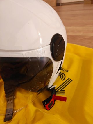 Casco de moto blanco 130R con visera
