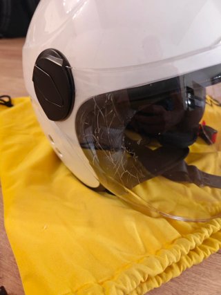 Casco de moto blanco 130R con visera