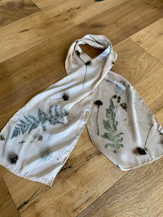 Foulard in seta Ecoprint