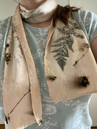 Foulard in seta Ecoprint