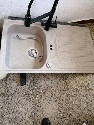 Fregadero de cocina beige