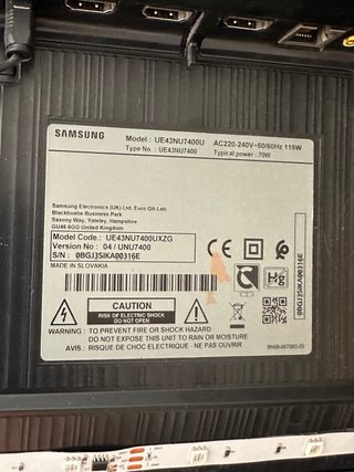 Samsung TV UE43NU7400 Negra
