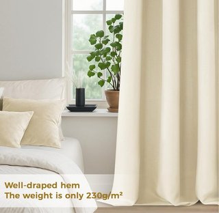 Pack 2 Cortinas Opacas Beige 140x250