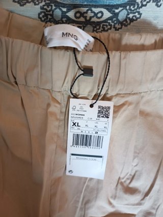 Pantalón culotte beige Mango talla XL