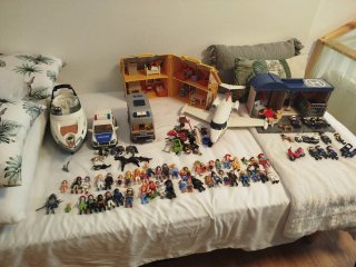 Lote Playmobil: Barco, Avión, Coche Policía y todo