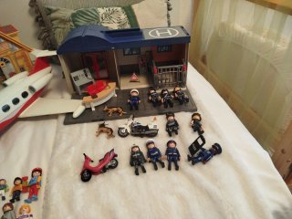 Lote Playmobil: Barco, Avión, Coche Policía y todo