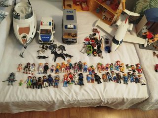 Lote Playmobil: Barco, Avión, Coche Policía y todo