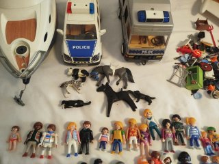 Lote Playmobil: Barco, Avión, Coche Policía y todo