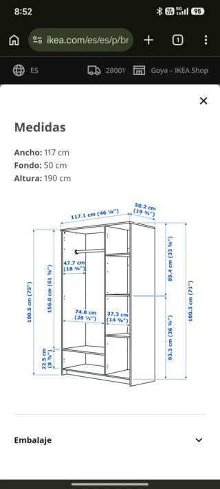Armario 3 puertas blanco del ikea