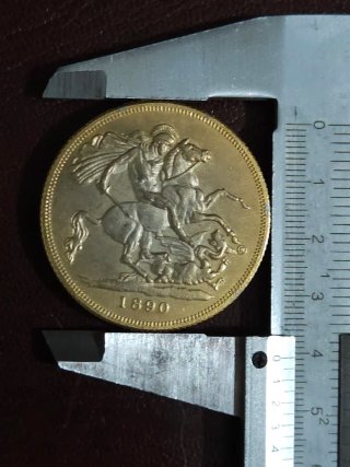 Moneta d'Oro Sovrano Britannico 1890