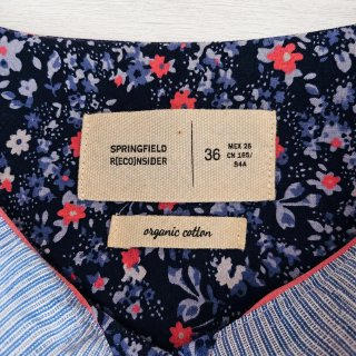 Camisa Springfield flores algodón orgánico T36