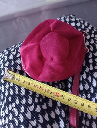 Portaoggetti in velluto rosso bordeaux