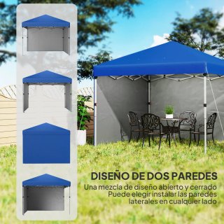 Carpa Plegable 3x3m con 2 Paredes