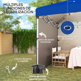 Carpa Plegable 3x3m con 2 Paredes
