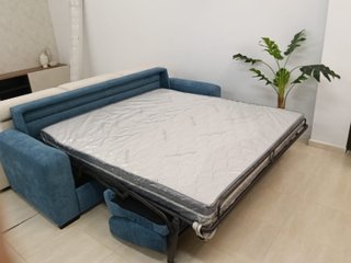 Sofá Cama 180x200cm Beige/Azul