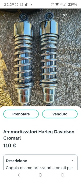 Ammortizzatori Harley Davidson Cromati