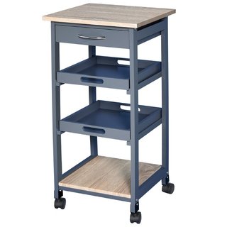 Carrello da Cucina con Cassetto, 2 Vassoi Estraibi