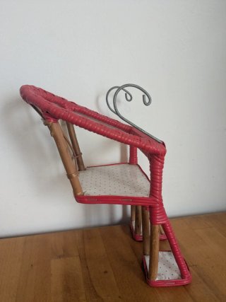 Silla Muñeca Bici Mimbre Roja