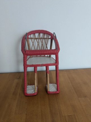 Silla Muñeca Bici Mimbre Roja
