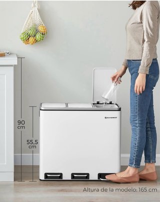 Basurero Songmics 54L (3 cubos 18L)