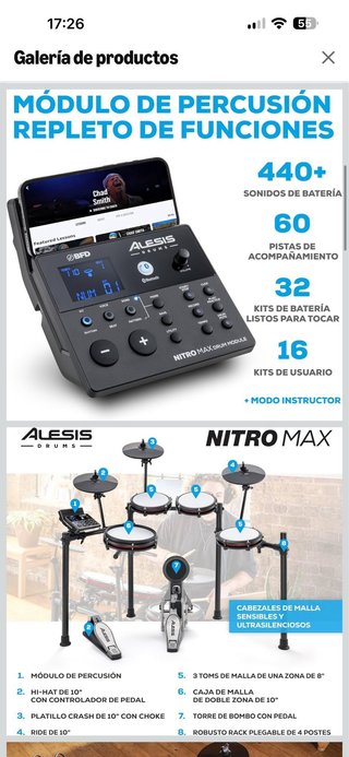 Batería Electrónica Alesis Nitro Max Kit Nueva!