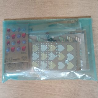 Lote material manualidades: pegatinas, stencils,