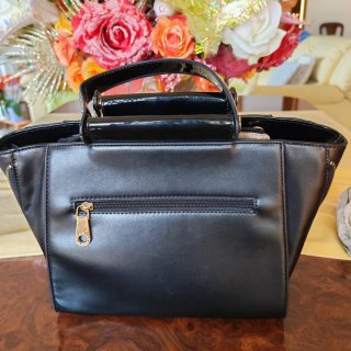 Borsa vintage rose strass vernice nera