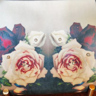 Borsa vintage rose strass vernice nera