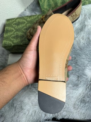 Mocasines Gucci Jordaan GG Horsebit Beige/Marrón