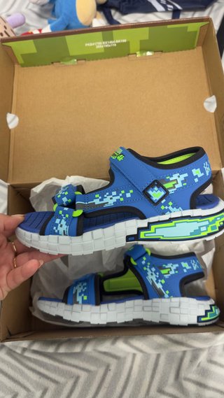 Sandalias Minecraft Niños Azul y Verde