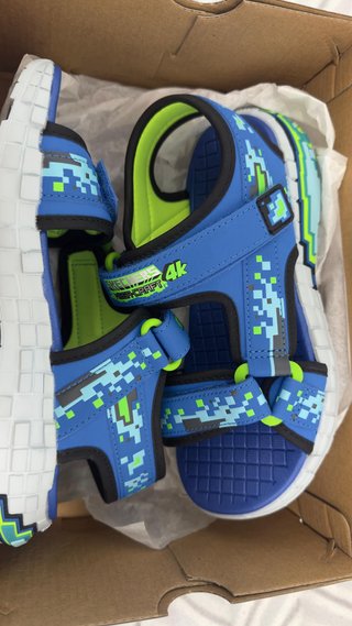 Sandalias Minecraft Niños Azul y Verde