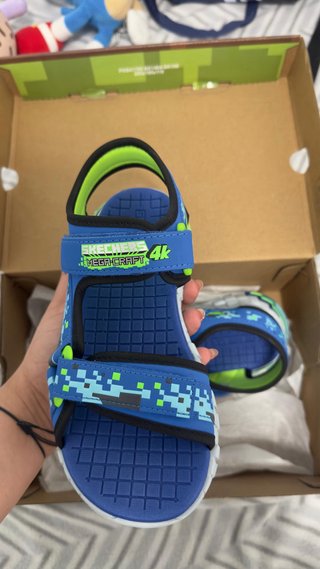 Sandalias Minecraft Niños Azul y Verde