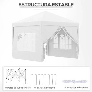 Carpa Plegable 3x3m con 4 Paredes