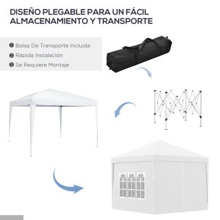 Carpa Plegable 3x3m con 4 Paredes
