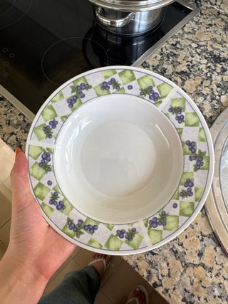 Juego 3 Platos Porcelana Diseño Frutas