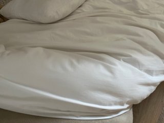 Coperta/Copriletto Beige e Bianco
