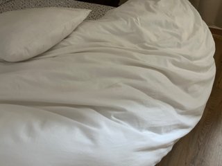 Coperta/Copriletto Beige e Bianco