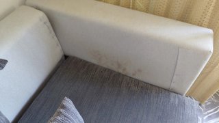 Sofá modular gris de tela