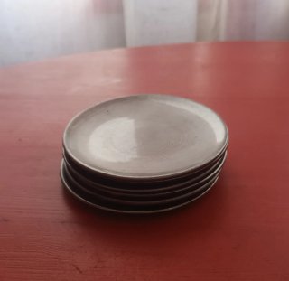 6 Bajoplatos y 6 Platillos Pan Metálicos Plateados