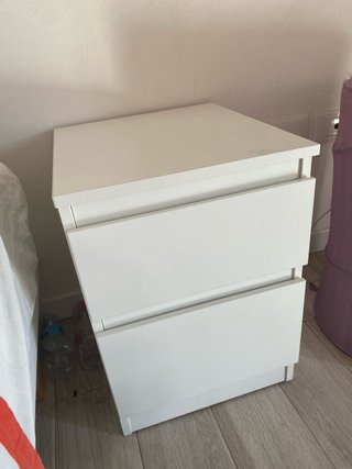 Comodino bianco 2 cassetti