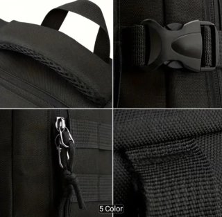 Mochila Táctica Negra Impermeable Molle Oxford 900