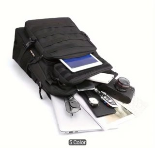 Mochila Táctica Negra Impermeable Molle Oxford 900