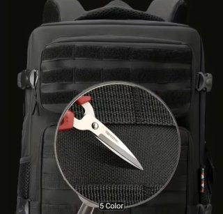 Mochila Táctica Negra Impermeable Molle Oxford 900