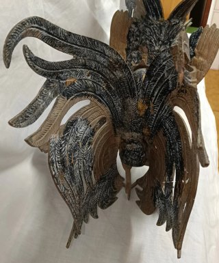 Pareja Gallos Bronce Lucha Decoración