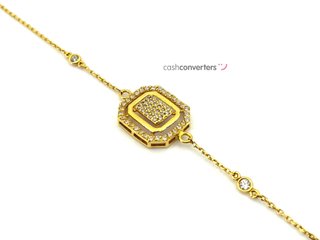 pulsera oro 18k con piedra con circonita