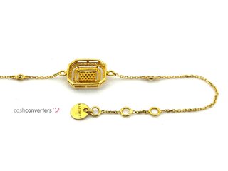 pulsera oro 18k con piedra con circonita