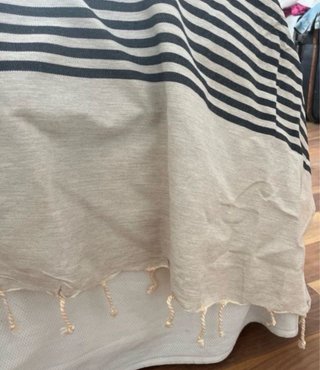 Toalla doble 3x2m, Algodón 100% Túnez Beige/Negro