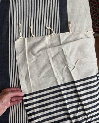 Toalla doble 3x2m, Algodón 100% Túnez Beige/Negro